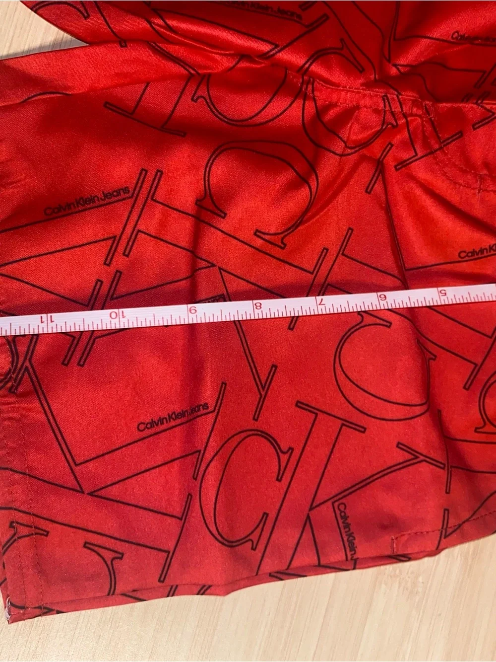 New Calvin Klein Boys Swim 2 piece Set Trunks Shirt Toddler Red White